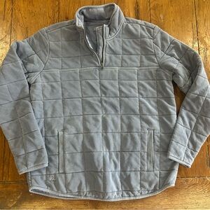 Blue-Gray Ridgecut Quilted Pullover